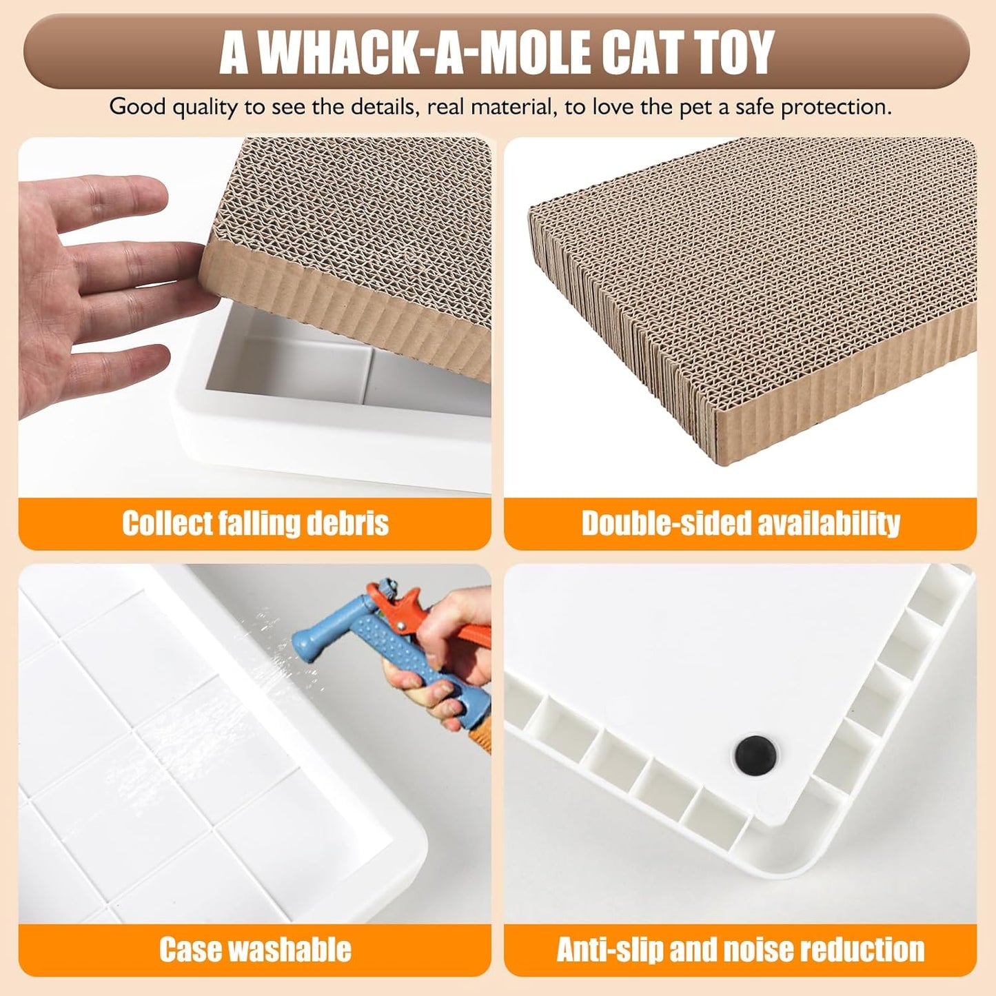 Cat Scratcher Toy Interactive Whack a Mole Cat Toy Cardboard Cat Scratcher Cat Scratching Board Cat Scratching Pad for Indoor Cats Cat Enrichment Toys